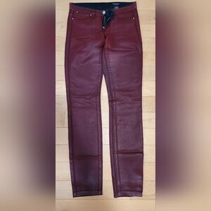 CLUB MONACO Burgundy RED WAXED JEANS IN SIZE 4